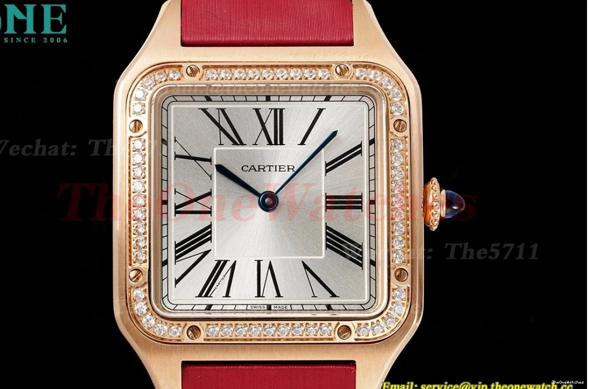 Dial SA Dia Dumont Quartz Red Silver AF RG Santos 0510
